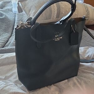 Coach Dark Green Leather Tote Bag